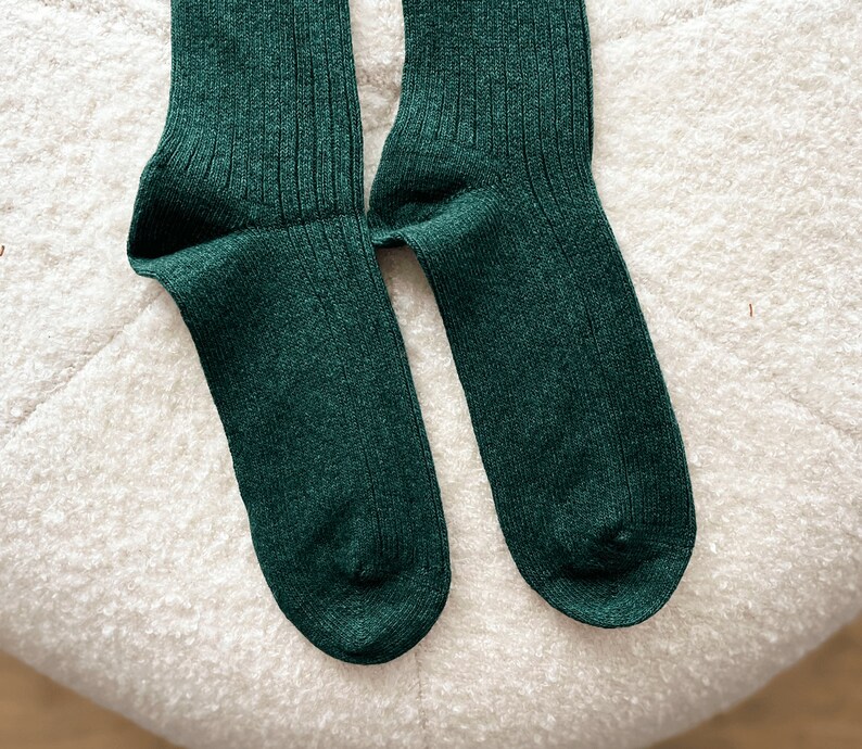 Sheep Wool Socks, Premium Thigh High Socks Wool, Colorful Socks, Diabetic Wool Socks, Cozy Socks, Casual Socks, Soft Socks, Girlfriend Socks Petrol Green Socks