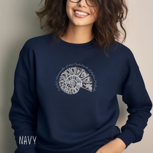 Ammonite sweatshirt, Fossil sweatshirt, Gift for Fossil hunter and Science lovers. Paleontology pullover, Unisex Heavy Blend crewneck shirt