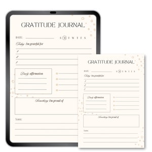 Printable Gratitude Journal, Daily Gratitude Journal Printable, GoodNotes, Digital Journal, Mental Health Planner, Self Care and Mindfulness