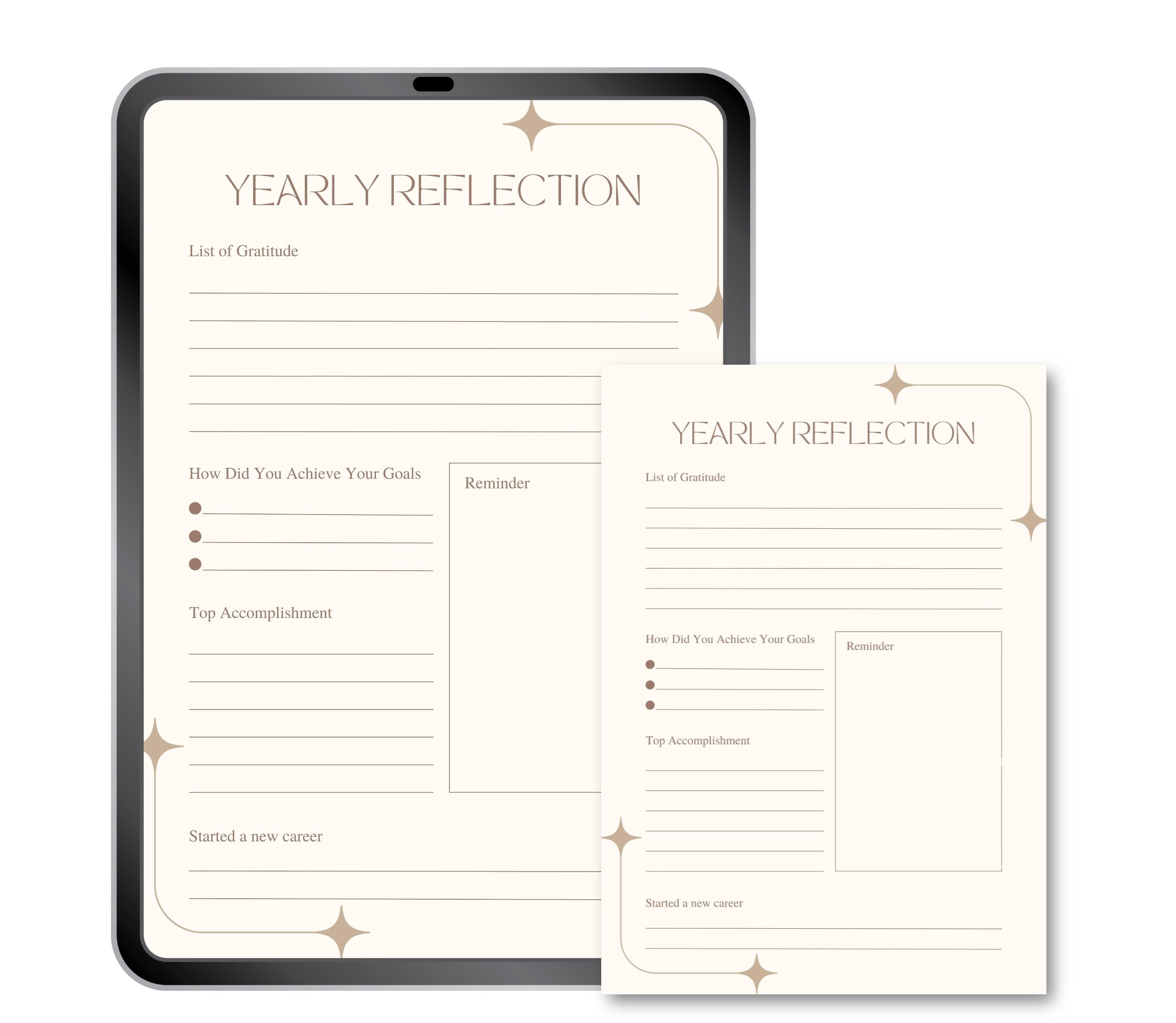 Performance Reflection Template.pdf Yearly Reflection Journal, Yearly Review, Annual Review, Yearly Goals ...