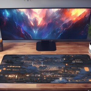 Anime Village Mousepad, Cool Anime Desk Mat, Anime Mouse Pad,  Gamer Desk Mat, Desk Mousepad, Japanese Desk Decor, Anime Garden Desk Pad