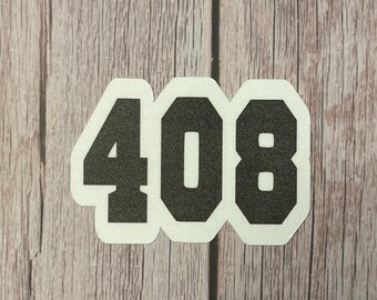 Etiqueta con código de área 408