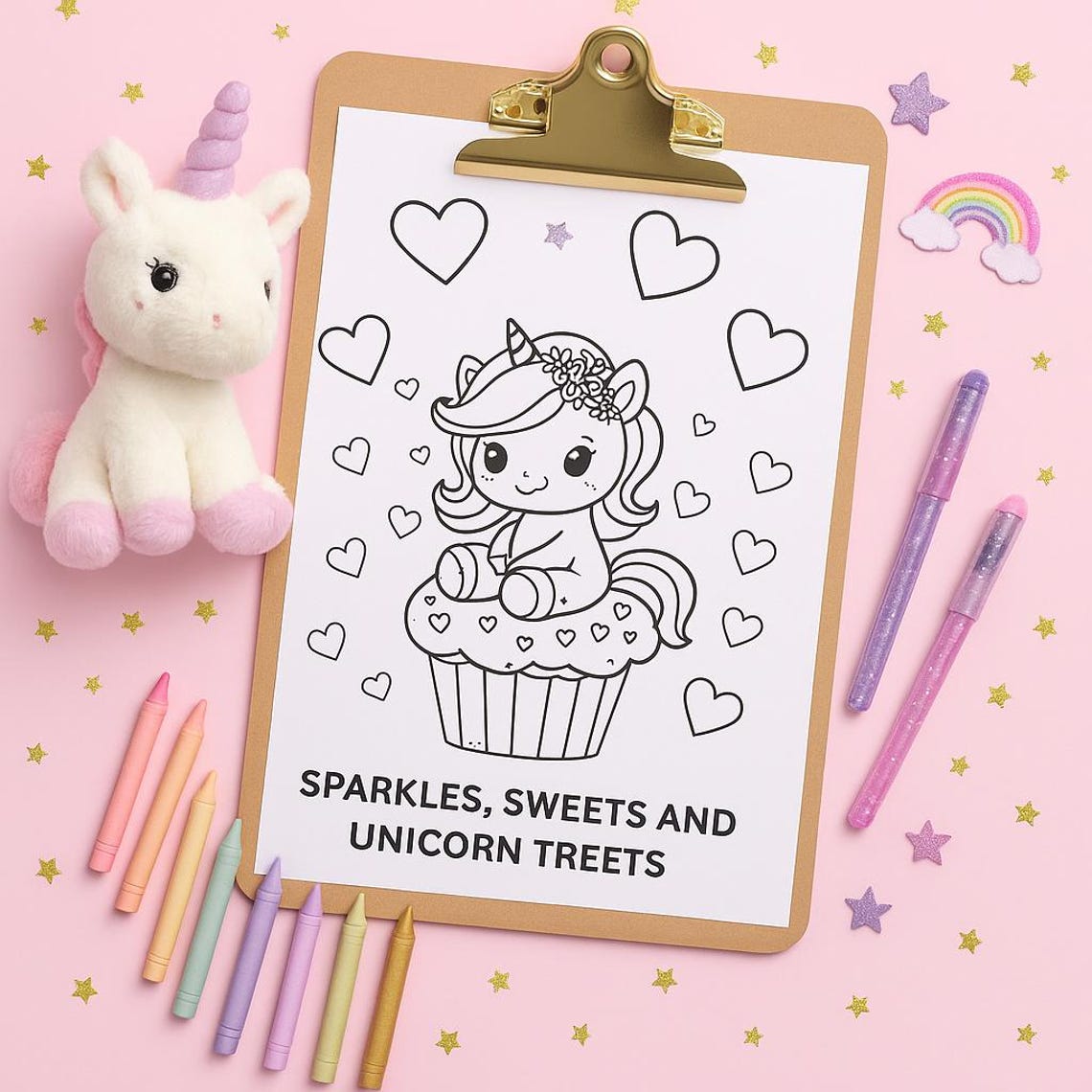 Sparkle &amp; Shine Unicorn Coloring Pages — Digital Download - Etsy Canada