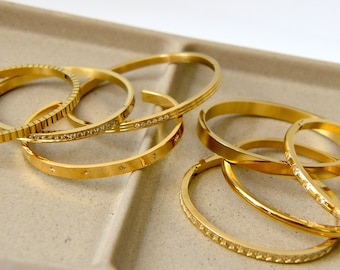 18K Gold Bracelet,Crystal Zircon Laid Bracelet Set,18K Gold Bangle Cuff Diamond Bracelet Her Minimalist Jewelry Bracelet Custom Personalized