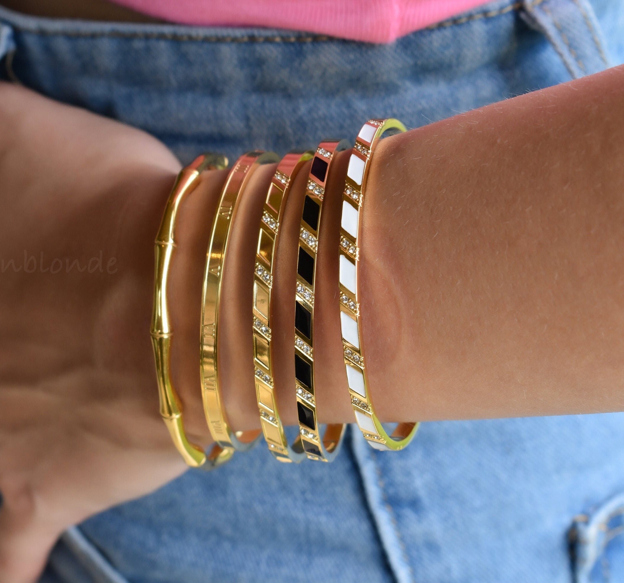 アクセサリー 18k(750) engraved adjustable bracelet Stamp Au750 Real 18K Yellow Gold Bracelet Women Carved