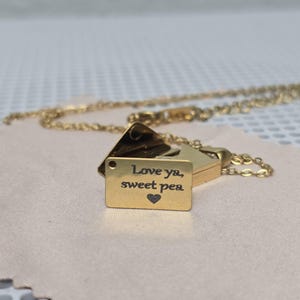 Gold Personalized Letter Necklace, Locket Necklace, Secret Message Necklace, Photo Necklace Custom Necklace Mom Best friend gift Valentine
