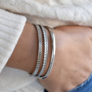 Sparkly Silver Bangle Bracelet, Cuff Bracelet, Crystal Zircon Diamond Bracelet, Couples Friendship Cuff Bracelet,Silver Silver Women Jewelry