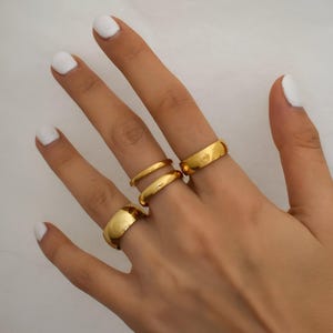 Gold Filled Wedding Band Rings- Engagement Band Bride Rings Personalized Promise Rings Stackable Couple Rings- Men Band Rings- Friend Gifts