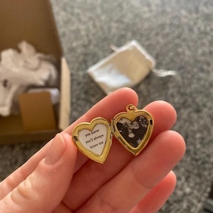 Gold Heart Locket Necklace, Gold Necklace, Picture Memory Locket, Custom Necklace, Personalized Waterproof Necklace Anniversary Gift  Mom