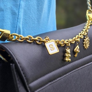 Cadena para bolso de mujer, porta dijes con inicial de piedra de nacimiento del zodiaco, llavero dorado, accesorios para bolso.
