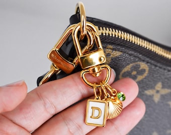 Luxury Bag Charms, Keychain Holder, Multiple Charms, Holder Ring Gold Bag Charm Zipper Trendy Purse Charm Women Bag Accessories Gift for Her