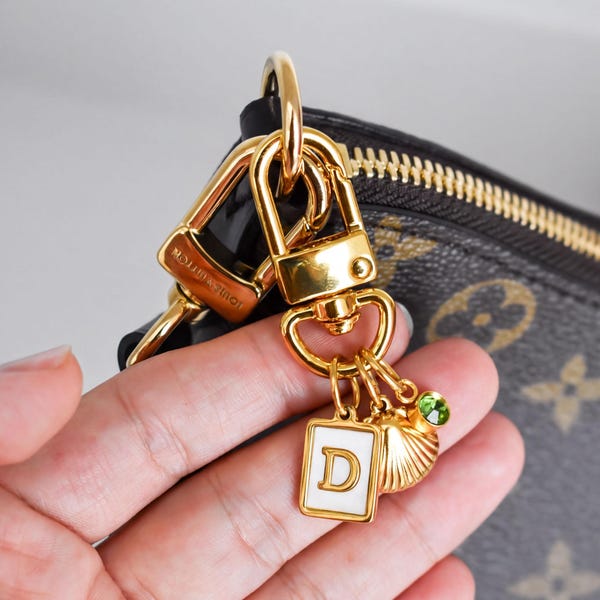 Luxury Bag Charms, Keychain Holder, Multiple Charms, Holder Ring Gold Bag Charm Zipper Trendy Purse Charm Women Bag Accessories Gift for Her