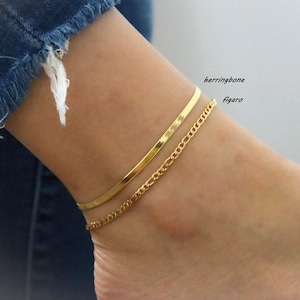 Snake Chain Anklet, Dainty Anklet For Mom, Women Anklet, Anklet Waterproof Jewelry Gold Chain Anklet Beaded Anklet GOLD Pearl Anklet