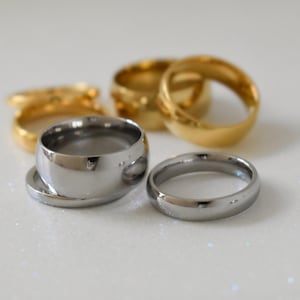 Alliances en or et en argent Bague en argent Bague de fiançailles Bagues empilables Bagues pour couple Bagues de promesse ÉTANCHES Bagues qui ne ternissent pas