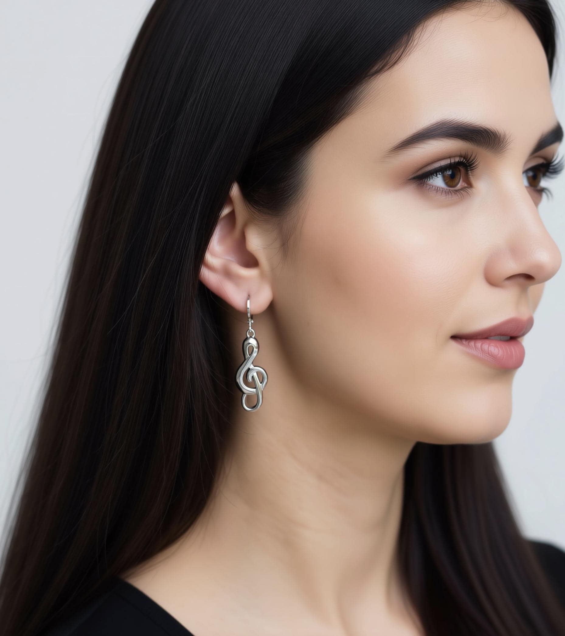 Musical Note Hoop Gold Treble Clef Hoop Earrings, Musical Note Earrings Music Lover ...