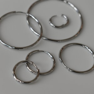 Silver Hoop Earrings, Silver Earrings Large Stainless Steel Hoops Casual Nigh Out Going Out Hoops Simple Earrings Women Christmas Jewelry