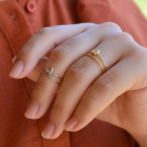 Heart Ring Gold Filled Double Band Minimalist Rings · Adjustable Rings Statement Love Rings Handmade Dainty Best Gift for Her Women Jewelry