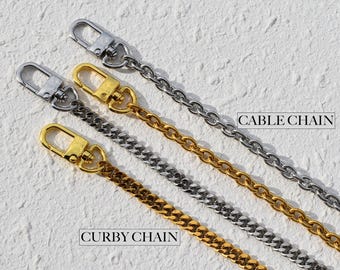 Silver Strap Women Bag Chain, Bag Purse Chain, Shoulder Bag Strap, Wallet on Chain, Wallet Chain, Small Bag Chain, Women Bag Gift Chain