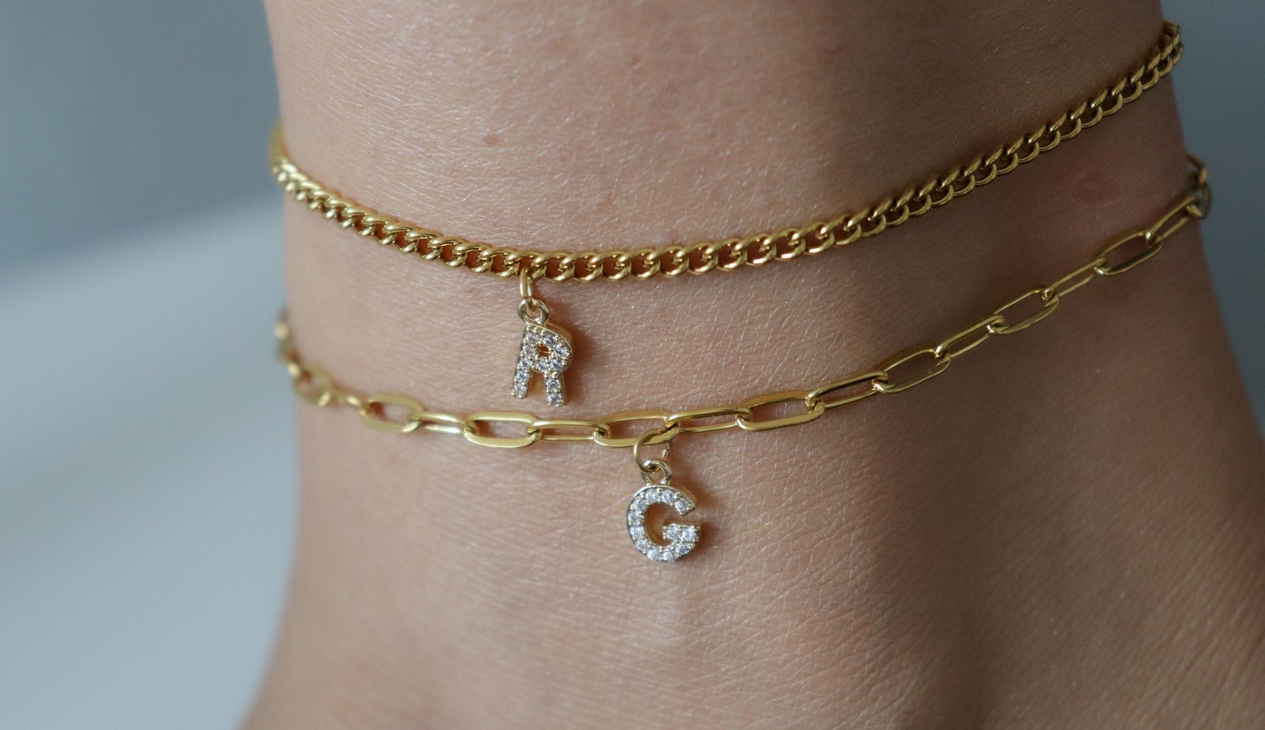 Anklet With Letter J Silver Letter Letter J Ankle Bracelet Anklet