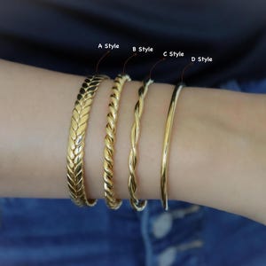 18K GOLD Cuff Adjustable Bracelet Stainless Steel Bracelet Open Cuff Bangle Bracelet Jewelry Bracelet Women Gold Gift mom bracelet