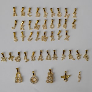 18k Pendants for Necklace, Add on Necklace Charms, Bracelet Anklets, Jewelry 18k Anti Tarnish, Waterproof Charm with Crystal Stones
