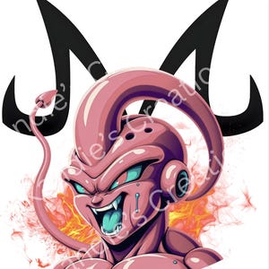 Majin Buu met logo. DigitalDownload-afbeelding Dragonball z-afbeelding Majin Buu Grootte 15 x 15 inch Directe download: png