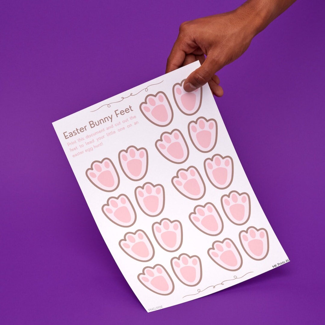 Easter Bunny Feet for Easter Egg Hunt Kids Printable Cutouts Etsy