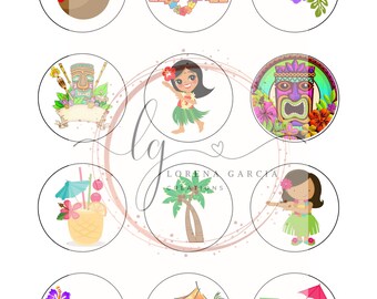 Luau Party Toppers: Tropical Digital Downloads (PDF & JPG)