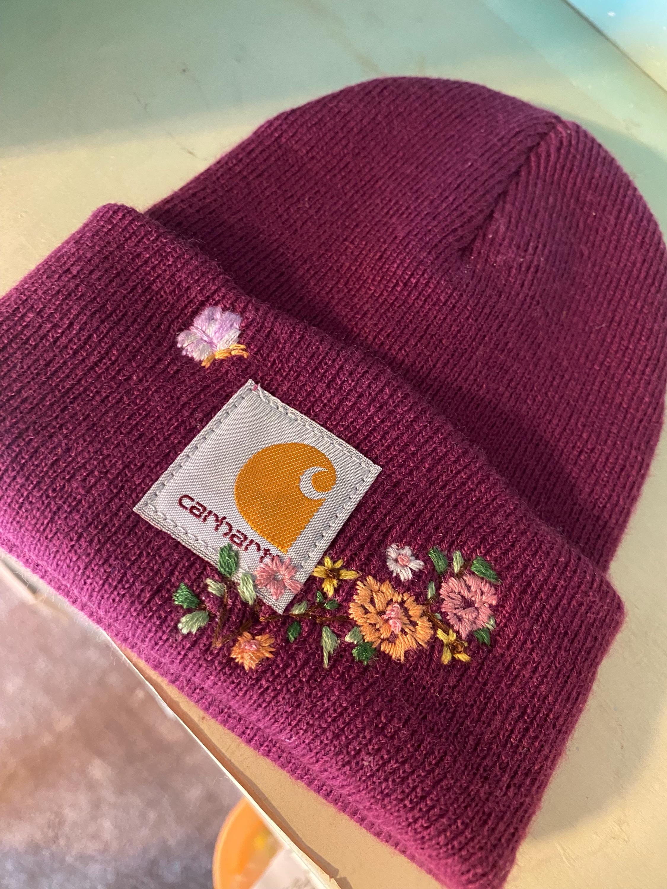 Knit Hat Mauve Carhartt Beanie Purple Carhartt Embroidered 