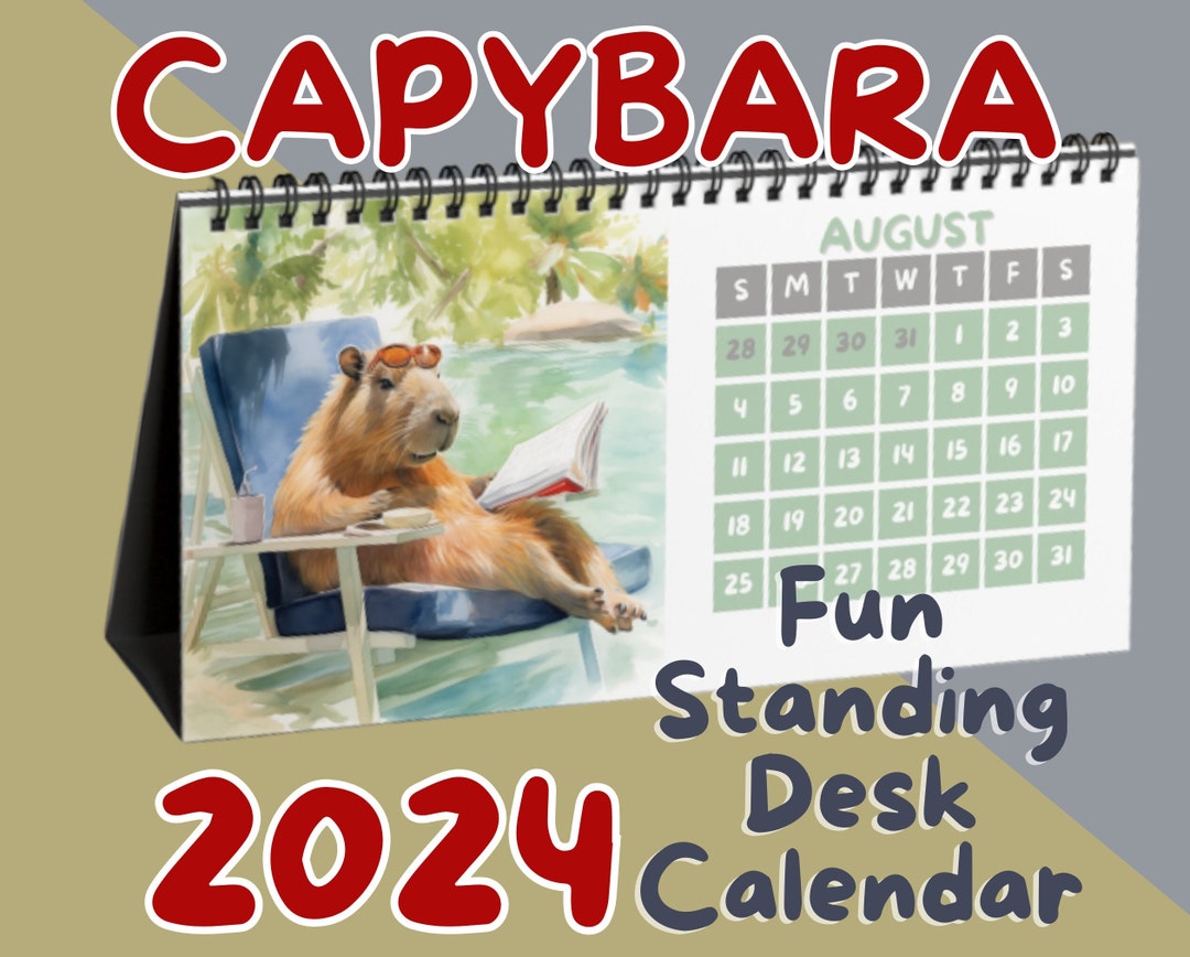 Capybara Calendar 2025 Standing Desk Calendar Capybara Gift Stocking