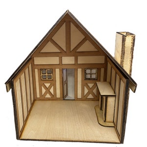 Sparrow Cottage 1:24 half scale miniature kit wooden Tudor cottage dollhouse