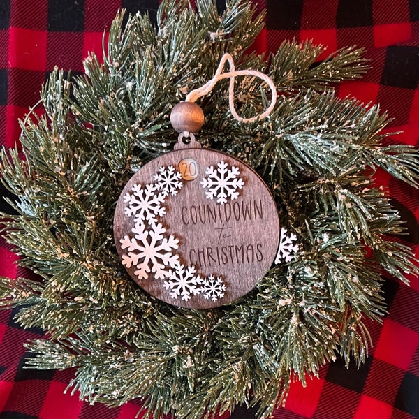 Countdown to Christmas Sliding Ornament  | Rotating Countdown Ornaments | Snowflake Ornament | Advent Calendar Ornament
