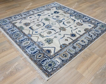 Exquisite Blue Turkish Oushak Hand Knotted Rug 4x6, 5x8, 6x9, 8x10, 9x12, 10x14 ft Handmade Rugs for Living Room - Antique Contemporary rug