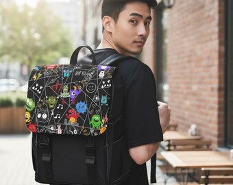 Plecak z grafiką z potworami i kreskówkową grafiką, kolorowa torba na ramię