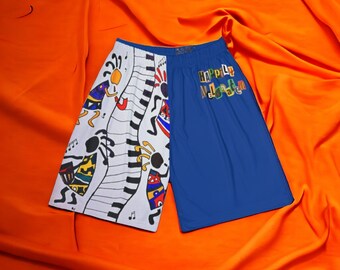 Handcrafted Ethnic Music Graphic Men's Shorts - Unique Active Wear, Moisture-Wicking Gym Shorts, Perfect Gift for Fitness Enthusiasts