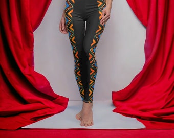 Artisan Tribal Print Leggings, Handmade Ethnic Women's Casual Wear, Stylish Gift for Trendsetters and Free Spirits