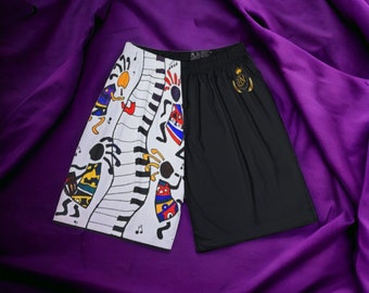 Ethnic Music-Inspired Men's Shorts - Handcrafted, Comfortable Fit Gym Apparel, Ideal Gift for Musicians and Athletes
