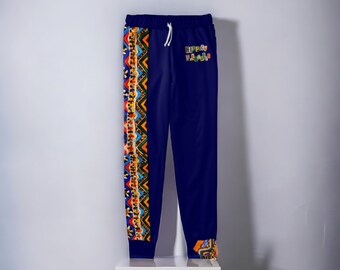 Joggers boho unisex con estampado tribal, pantalones de salón suaves con estampado integral, ropa de festival elegante, regalo de cumpleaños reflexivo