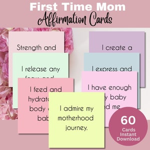 Tarjeta de afirmación de mamá por primera vez imprimible, x60, afirmaciones de mamá, regalo de nueva mamá, mamá astuta, afirmación posparto, apoyo positivo y emocional