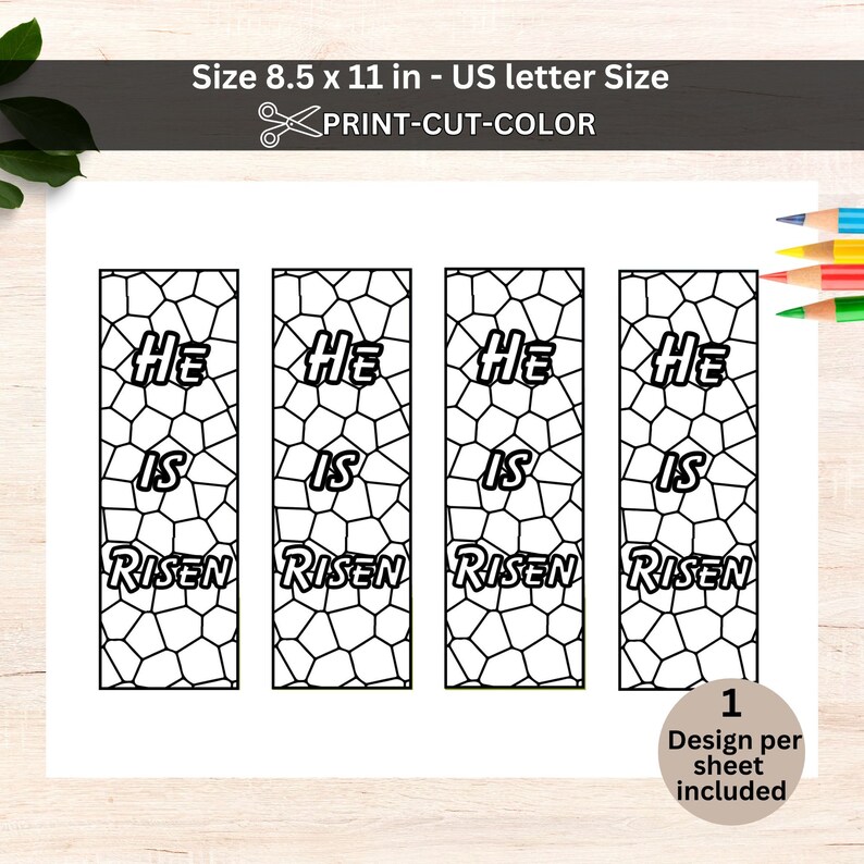 Bible Bookmark,printable Bookmarks,he is Risen,easter Craft,coloring ...
