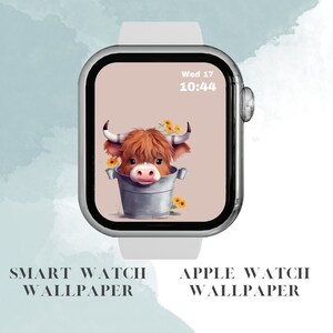 Apple Watch face wallpaper highland cow watch wallpaper  Apple Watch wallpaper smart watch baby cow country wallpaper