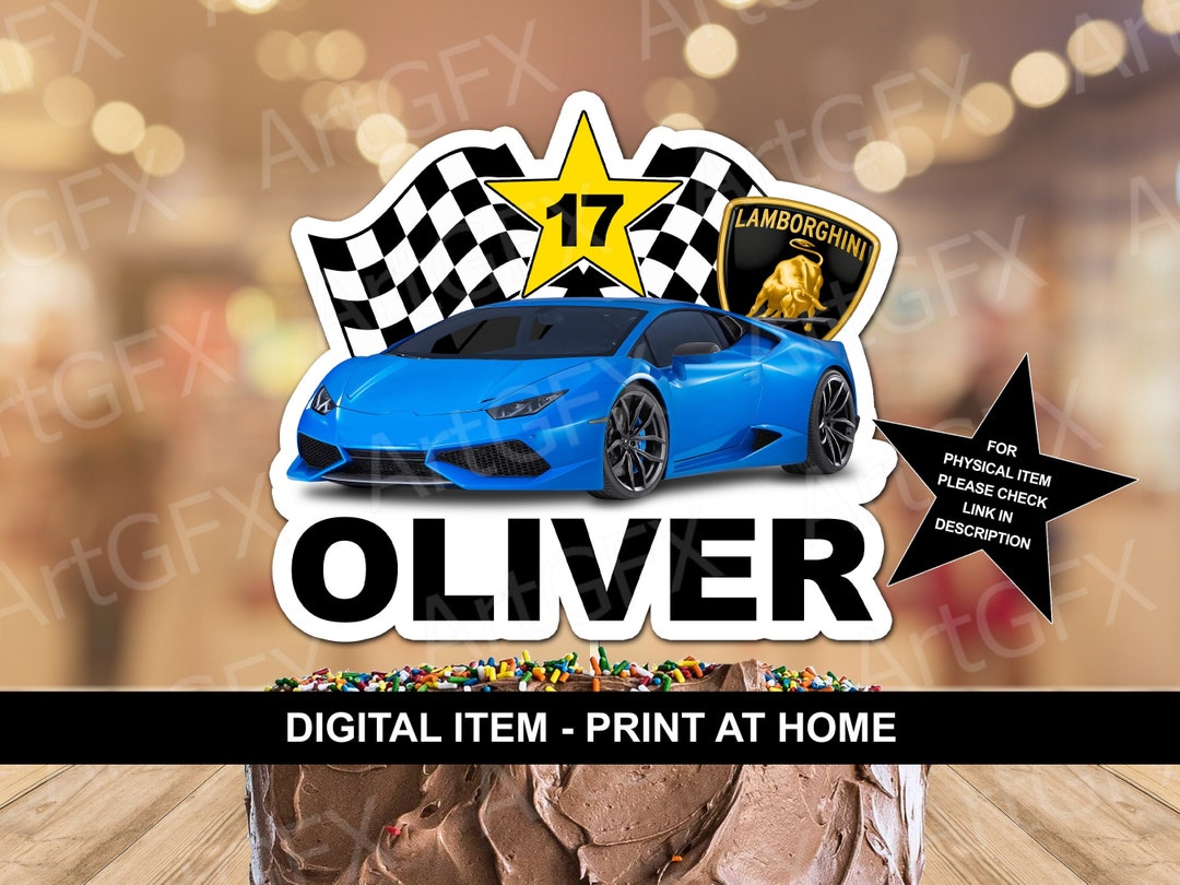 Lamborghini Lambo Racing Car Birthday Cake Topper - Etsy