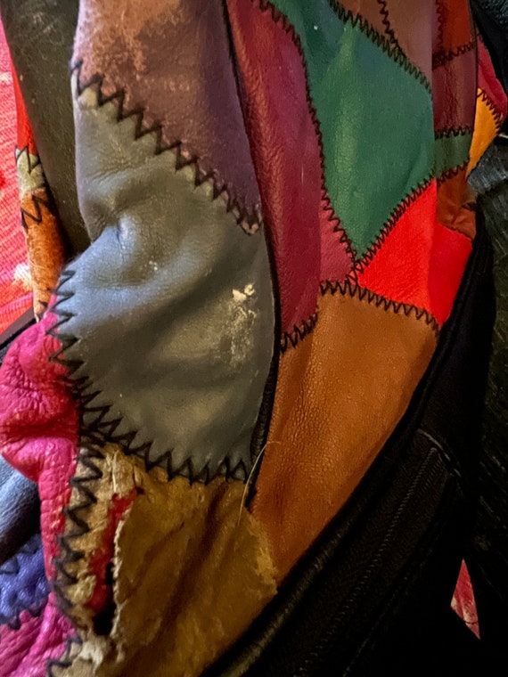 Beautiful vintage leather patchwork purse - image 3