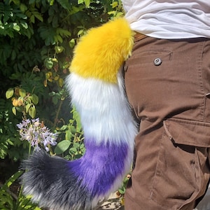 Fursuit Tail Nonbinary Pride Slim Curved