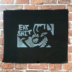 Punk Hyena Diy Linocut Patch Furry