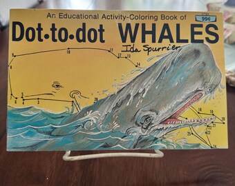 VINTAGE Dot-to-dot Whales An Educational Activity-Coloring Book 1986