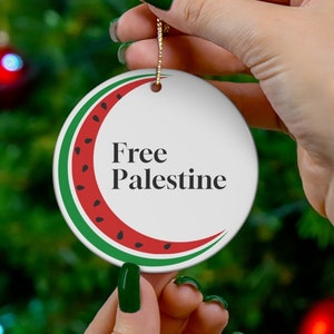 Free Palestine Watermelon Ornament, Free Palestine, Palestinian, Resistance, Palestine Flag