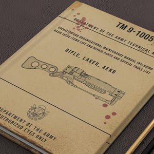 AER9 Laser Rifle User Manual Journal Matte, Wasteland 150 Page Notebook