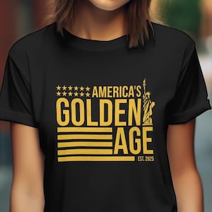 America&#39;s Golden Age Trump MAGA Unisex T-Shirt, Patriotic American Shirt, American Flag t-shirt