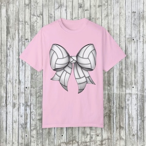 Volleyball Bow Shirt, Womens Volleyball Comfort Colors Tee, Cute Volleyball Season Shirt for Women, Volleyball Mom Shirt, Game Day TShirt
